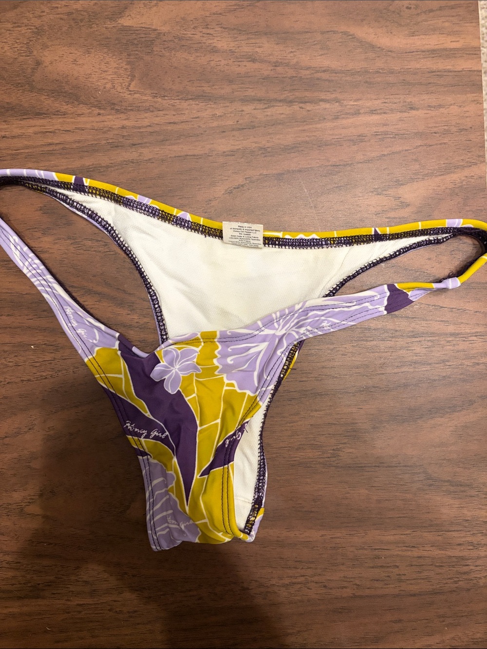Women’s Floral Purple & Yellow Bikini Bottom